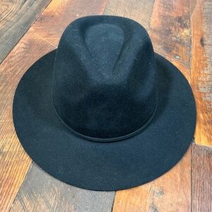 Brixton Wesley Black Wool Fedora | M (58cm)